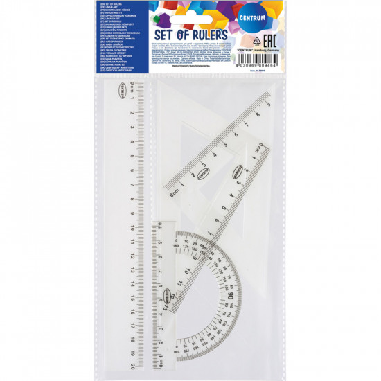 SET OF PLASTIC RULERS 20 CM SET OF PLASTIC RULERS 20 CM