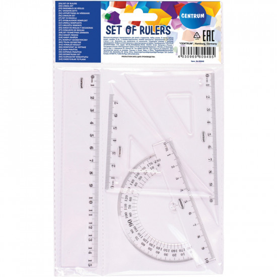 SET OF PLASTIC RULERS 15 CM SET OF PLASTIC RULERS 15 CM